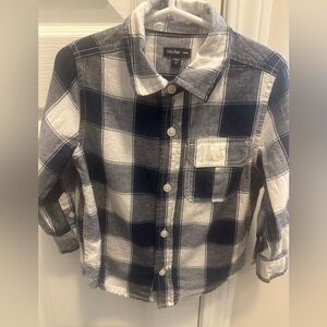 Baby GAP • Navy and White Plaid Toddler Button-Up Shirt